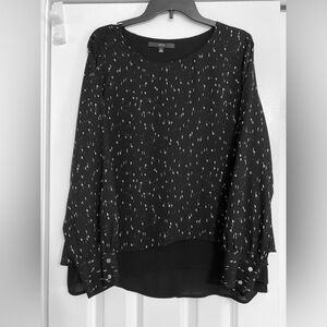 Apt. 9 Women’s blouse, black with white, size XL
